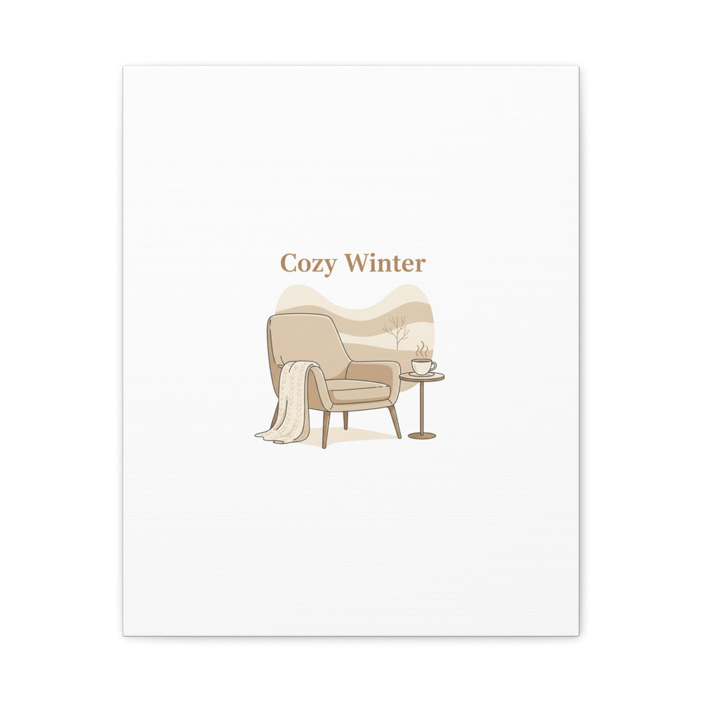 Cozy Winter minimal line art Canvas | Slow Life, soft life neutral wall decor