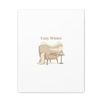Cozy Winter minimal line art Canvas | Slow Life, soft life neutral wall decor