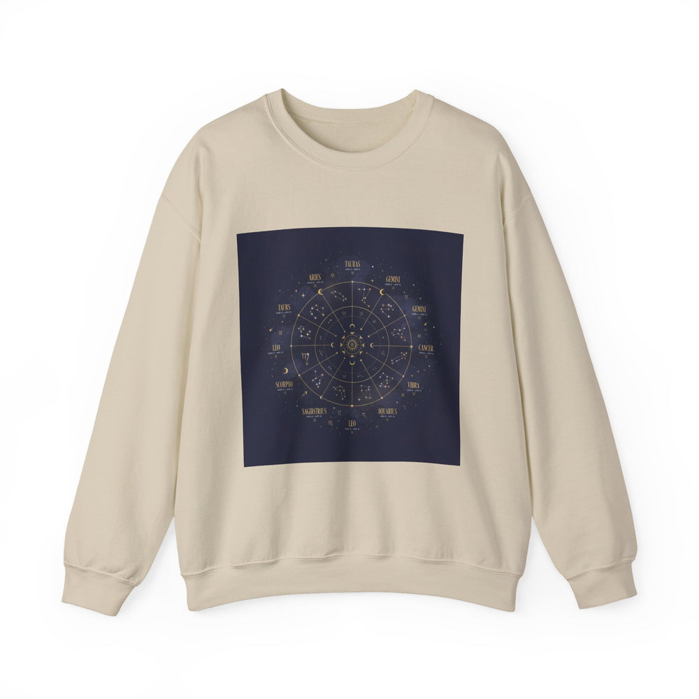 Zodiac Constellation Wheel Sweatshirt | Astrology, Cosmic Gold Accents