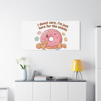 Donut Snacks Pun Canvas | Food & Snack Humor, Cozy Kawaii Art