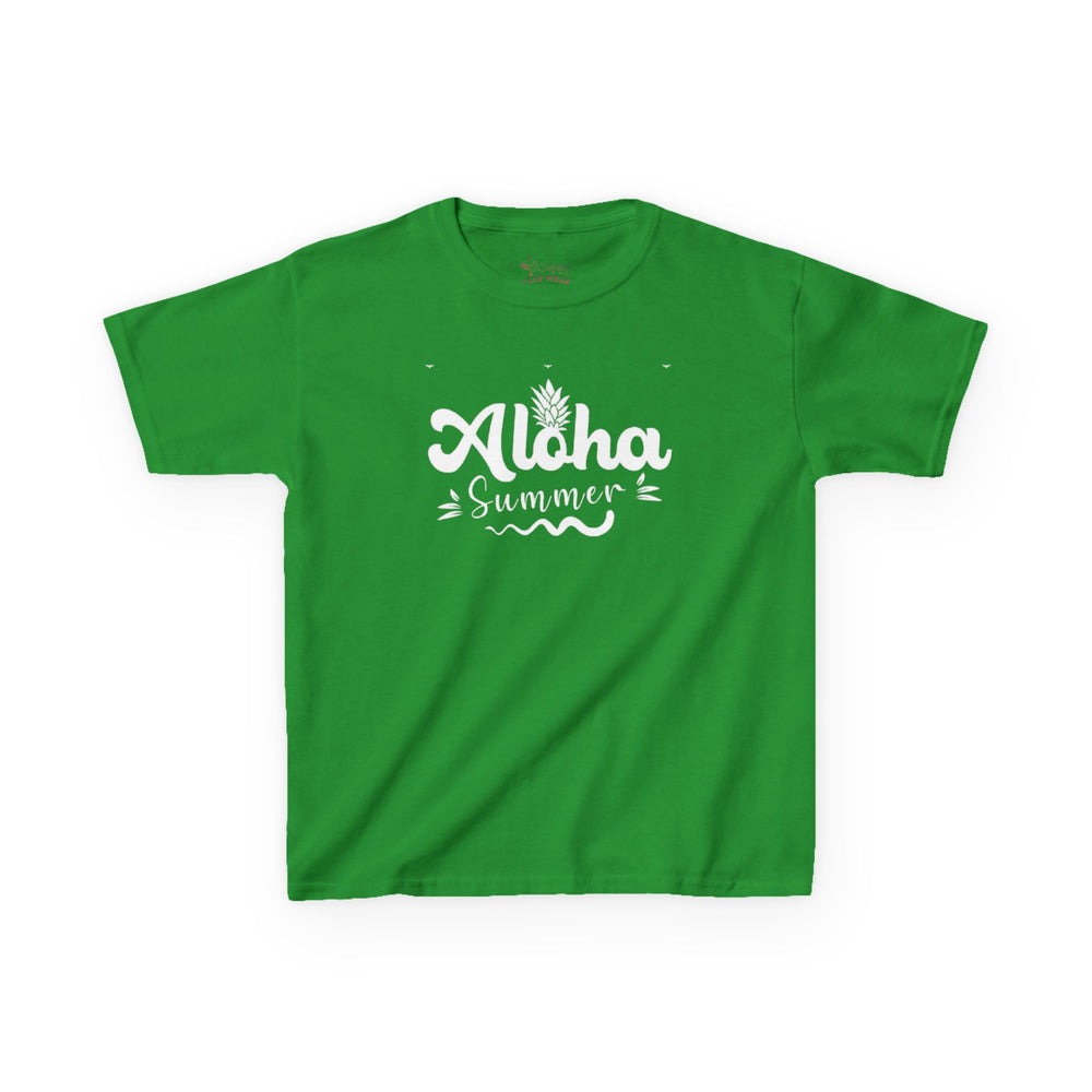 Gildan 5000B | Kids' "Aloha Summer" Graphic Tee – Soft Cotton Beach & Vacation T-Shirt