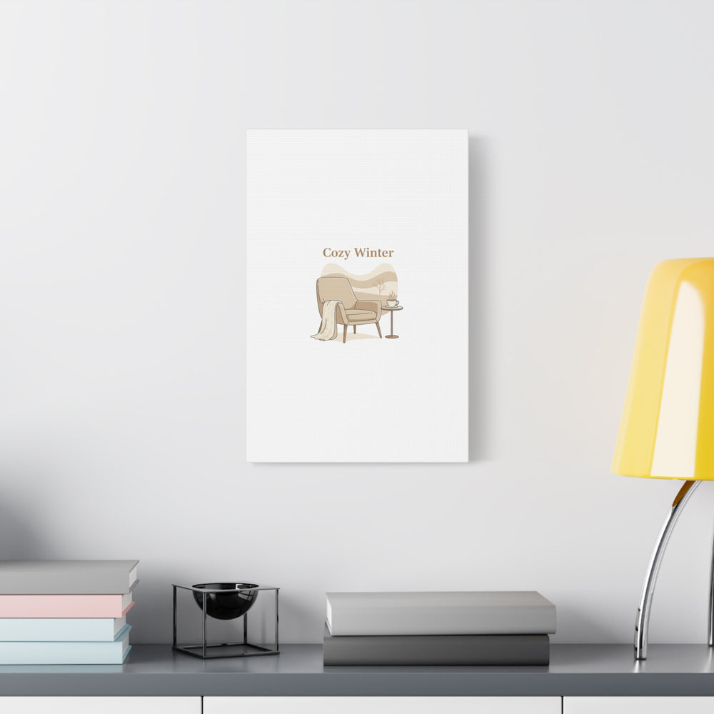Cozy Winter minimal line art Canvas | Slow Life, soft life neutral wall decor