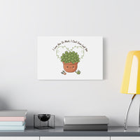 I Can't Even Leaf You Canvas, Plant Parent Pun | Sage Cream Botanical Art