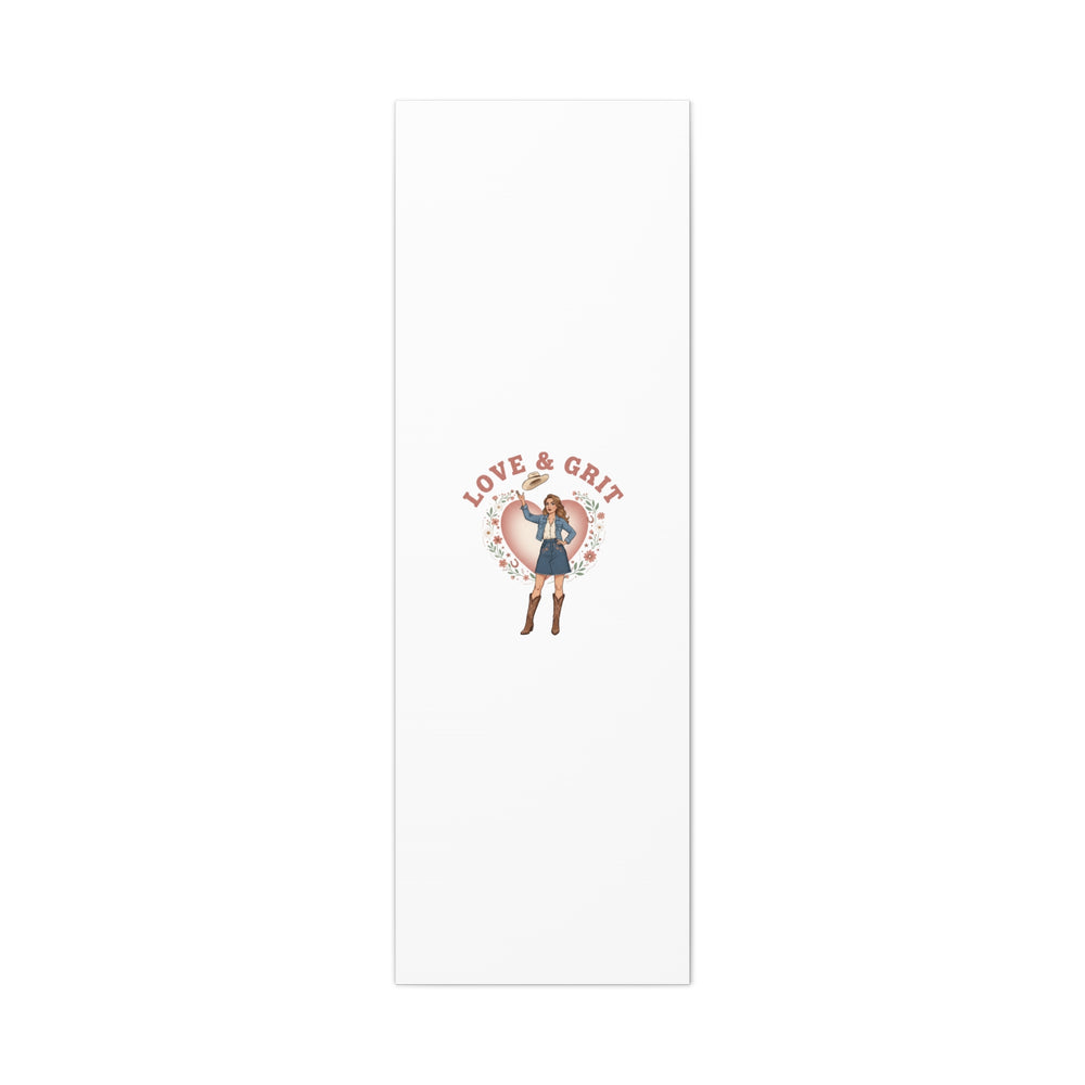 Love & Grit Canvas, Western Valentine Cowgirl Heart Poster | Cowboy Valentine