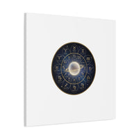 Zodiac Constellation Wheel Canvas, Astrology Art Print | Gold Foil Galaxy