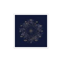 Zodiac Constellation Wheel Sticker | Astrology, Cosmic Gold Foil