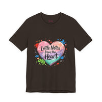 Bella+Canvas 3001 | "Little Notes from the Heart" Heart-Shaped Aesthetic T-Shirt | Little Notes from the Heart Tee | hand‑drawn marker effect, doodle art