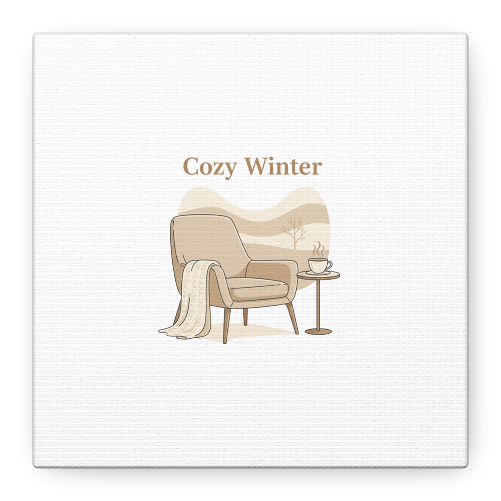 Cozy Winter minimal line art Canvas | Slow Life, soft life neutral wall decor