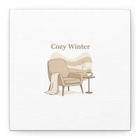 Cozy Winter minimal line art Canvas | Slow Life, soft life neutral wall decor