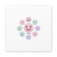 Hand-Drawn Emoticon Sticker Pattern Canvas | Cute Emoji Repeat Print