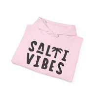 Gildan 18500 | Unisex "Salti Vibes" Palm Tree Graphic Hoodie – Tropical Coastal Fleece – Premium Soft Beachwear Pullover