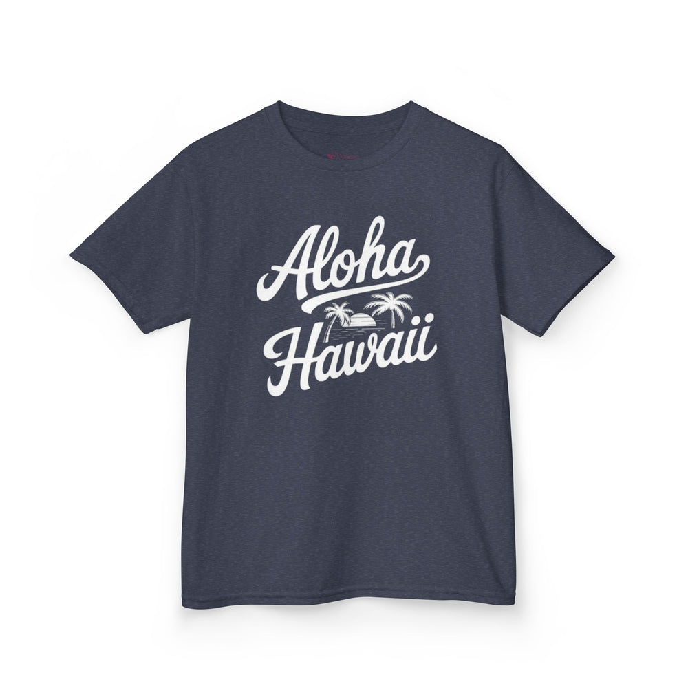 Gildan 5000B | Kids’ Tropical Vibes "Aloha Hawaii" Graphic Tee – Soft Cotton Summer T-Shirt