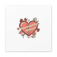 Independently Unloved Heart Print Canvas | Anti Valentine, Single Humor