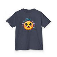 Gildan 5000B | Kids’ "Joy" Smiley Face Tee – Vibrant Graphic Cotton T-Shirt | Joyful Smiley Kids’ T-Shirt – Unisex Summer Apparel | Joy Graphic Tee for Kids – Soft Summer Cotton T-Shirt
