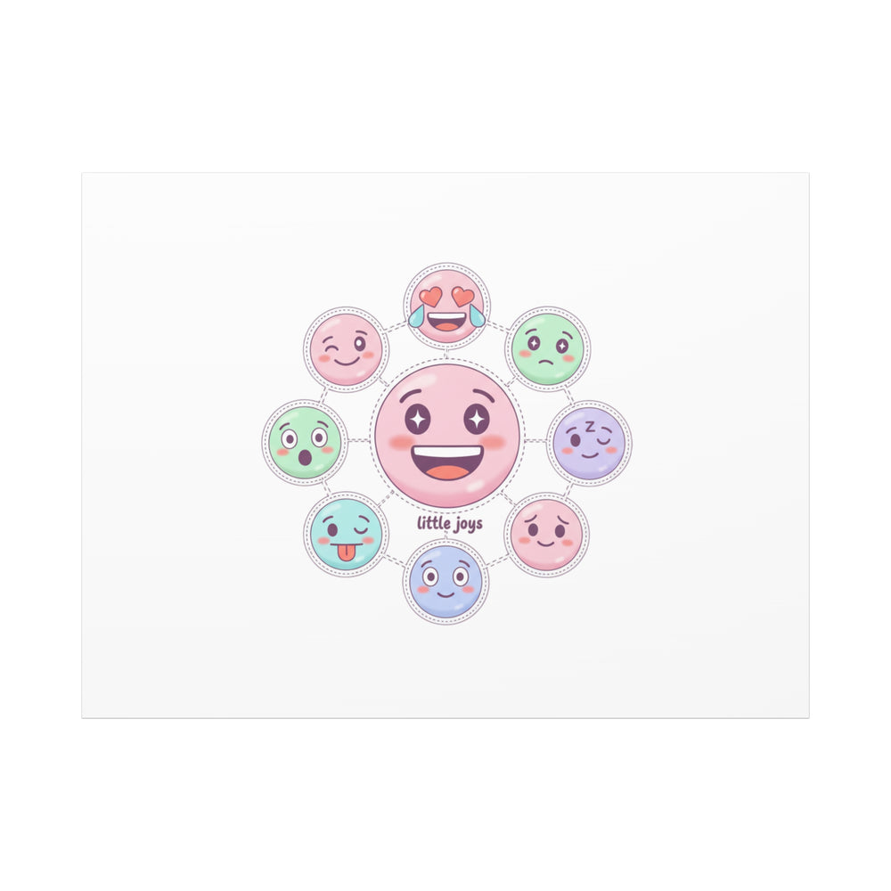 Hand-Drawn Emoticon Sticker Pattern Canvas | Cute Emoji Repeat Print