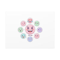 Hand-Drawn Emoticon Sticker Pattern Canvas | Cute Emoji Repeat Print
