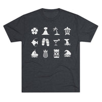 Next Level 6010 | Tropical Vacation Symbols Graphic Tee - Unisex Beach Wear