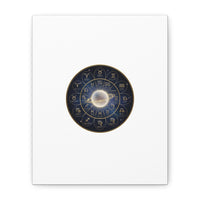 Zodiac Constellation Wheel Canvas, Astrology Art Print | Gold Foil Galaxy