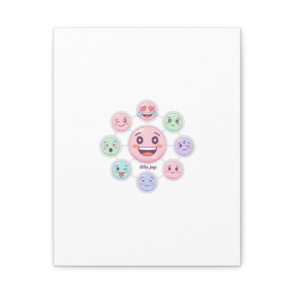Hand-Drawn Emoticon Sticker Pattern Canvas | Cute Emoji Repeat Print