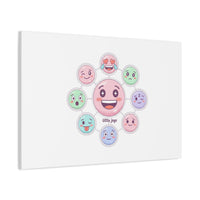 Hand-Drawn Emoticon Sticker Pattern Canvas | Cute Emoji Repeat Print