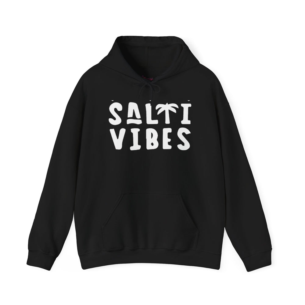 Gildan 18500 | Unisex "Salti Vibes" Palm Tree Graphic Hoodie – Tropical Coastal Fleece – Premium Soft Beachwear Pullover