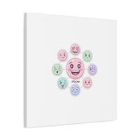 Hand-Drawn Emoticon Sticker Pattern Canvas | Cute Emoji Repeat Print