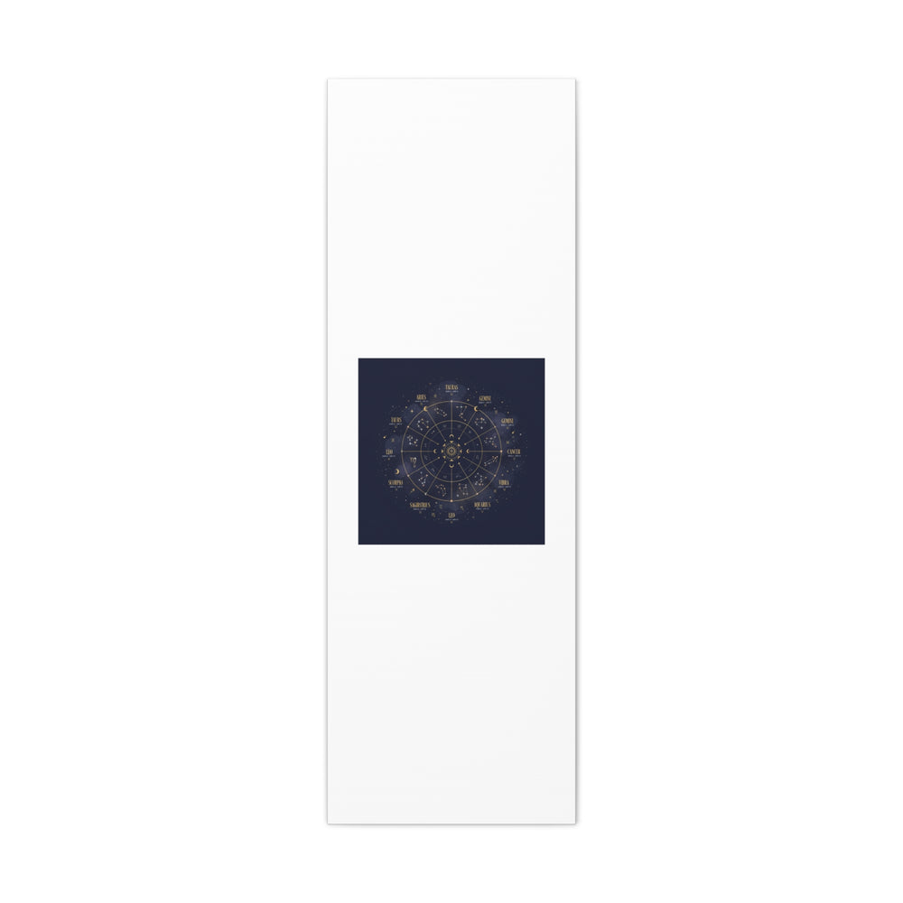 Gold Zodiac Wheel Canvas | Astrology Constellation Art, Cosmic Wall Print