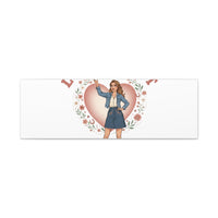 Love & Grit Canvas, Western Valentine Cowgirl Heart Poster | Cowboy Valentine