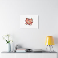 Independently Unloved Heart Print Canvas | Anti Valentine, Single Humor