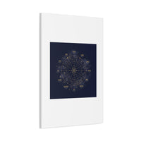 Gold Zodiac Wheel Canvas | Astrology Constellation Art, Cosmic Wall Print