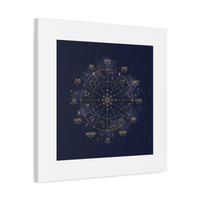 Gold Zodiac Wheel Canvas | Astrology Constellation Art, Cosmic Wall Print