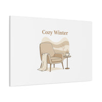 Cozy Winter minimal line art Canvas | Slow Life, soft life neutral wall decor