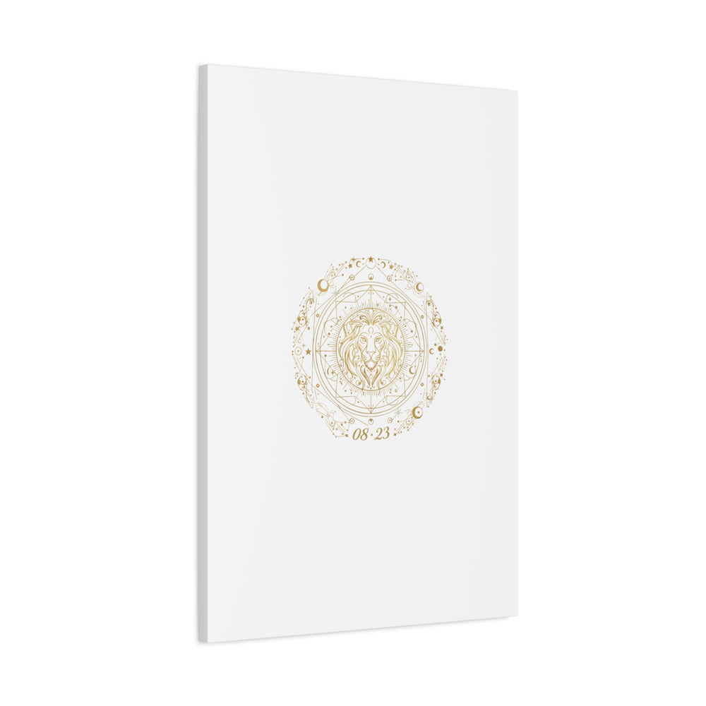 Gold Leo Zodiac Canvas, Astrological Constellation Art | Metallic Lion Wall Art