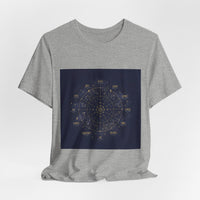 Zodiac Wheel Constellation Tee | Astrology Chart, Gold Foil Cosmic Design