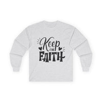 Keep The Faith Long Sleeve T-Shirt | Christian Scripture Faith Tee | Men's Christian Apparel By Gildan2400
