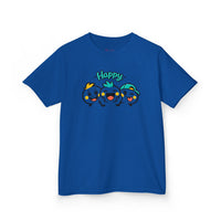 Gildan 5000B | "Happy Trio" Kids' Premium Cotton Graphic Tee | Little Smiles & Winks – Fun Cartoon Kids’ T-Shirt | Joyful Friends Unisex Kids' Summer Graphic Tee