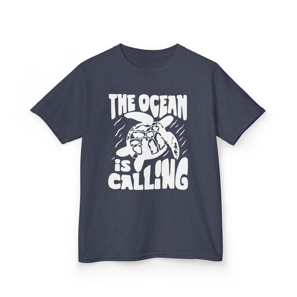 Gildan 5000B | Kids' Sea Turtle Adventure T-Shirt - "The Ocean is Calling" Graphic Tee