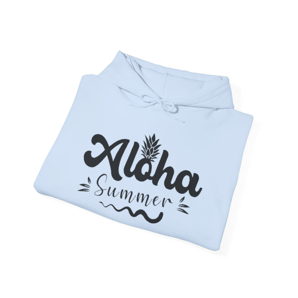 Gildan 18500 | Unisex "Aloha Summer" Pineapple Graphic Hoodie – Premium Fleece Pullover – Tropical Island Vibes