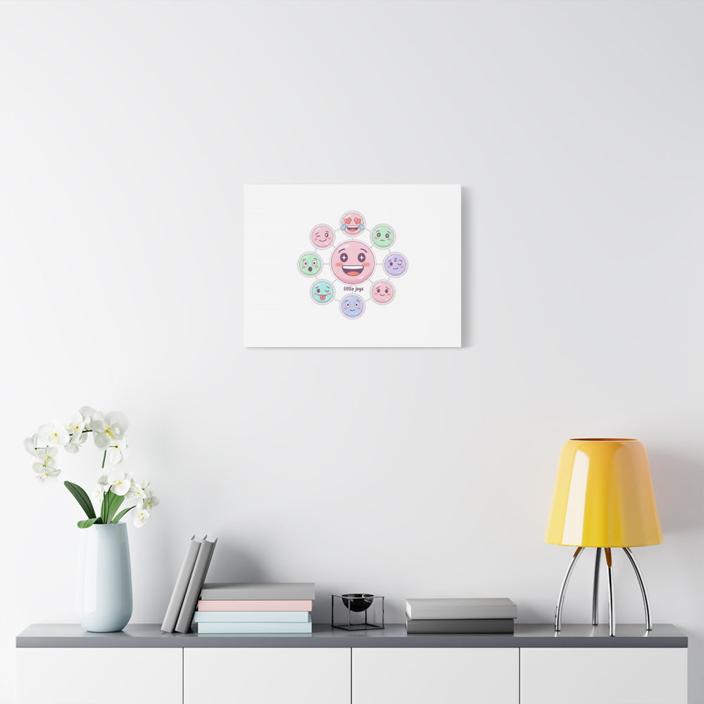 Hand-Drawn Emoticon Sticker Pattern Canvas | Cute Emoji Repeat Print