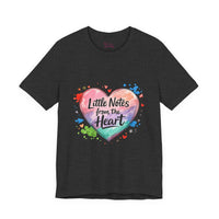 Bella+Canvas 3001 | "Little Notes from the Heart" Heart-Shaped Aesthetic T-Shirt | Little Notes from the Heart Tee | hand‑drawn marker effect, doodle art