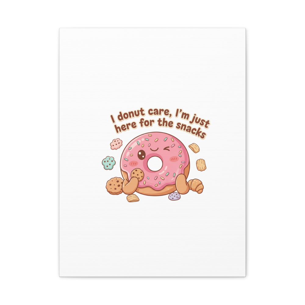 Donut Snacks Pun Canvas | Food & Snack Humor, Cozy Kawaii Art