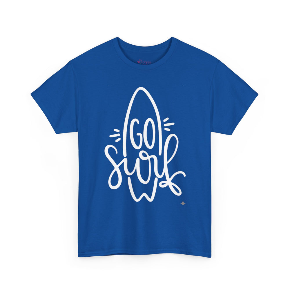 Gildan 5000 | Unisex Go Surf Cotton T-Shirt - Minimalist Coastal Surfboard Design