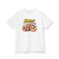 Gildan 5000B | Kids' "Happy Trio" Emoji Graphic Tee – Fun & Expressive Summer Shirt | "Happy!" Vibes Youth T-Shirt – Soft Cotton Tee for Active Kids | Vibrant Emoji Squad Kids' Tee – Comfortable Daily...