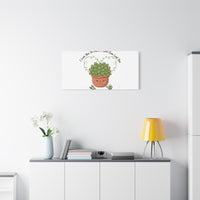 I Can't Even Leaf You Canvas, Plant Parent Pun | Sage Cream Botanical Art