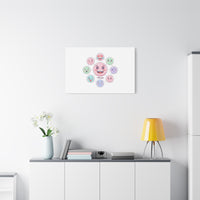 Hand-Drawn Emoticon Sticker Pattern Canvas | Cute Emoji Repeat Print