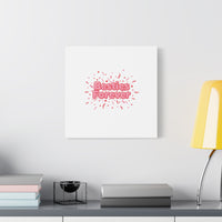 Besties Forever Canvas | Galentine’s Friendship Wall Art, Pink Confetti