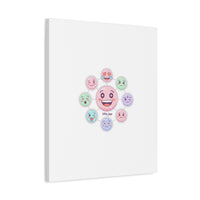 Hand-Drawn Emoticon Sticker Pattern Canvas | Cute Emoji Repeat Print