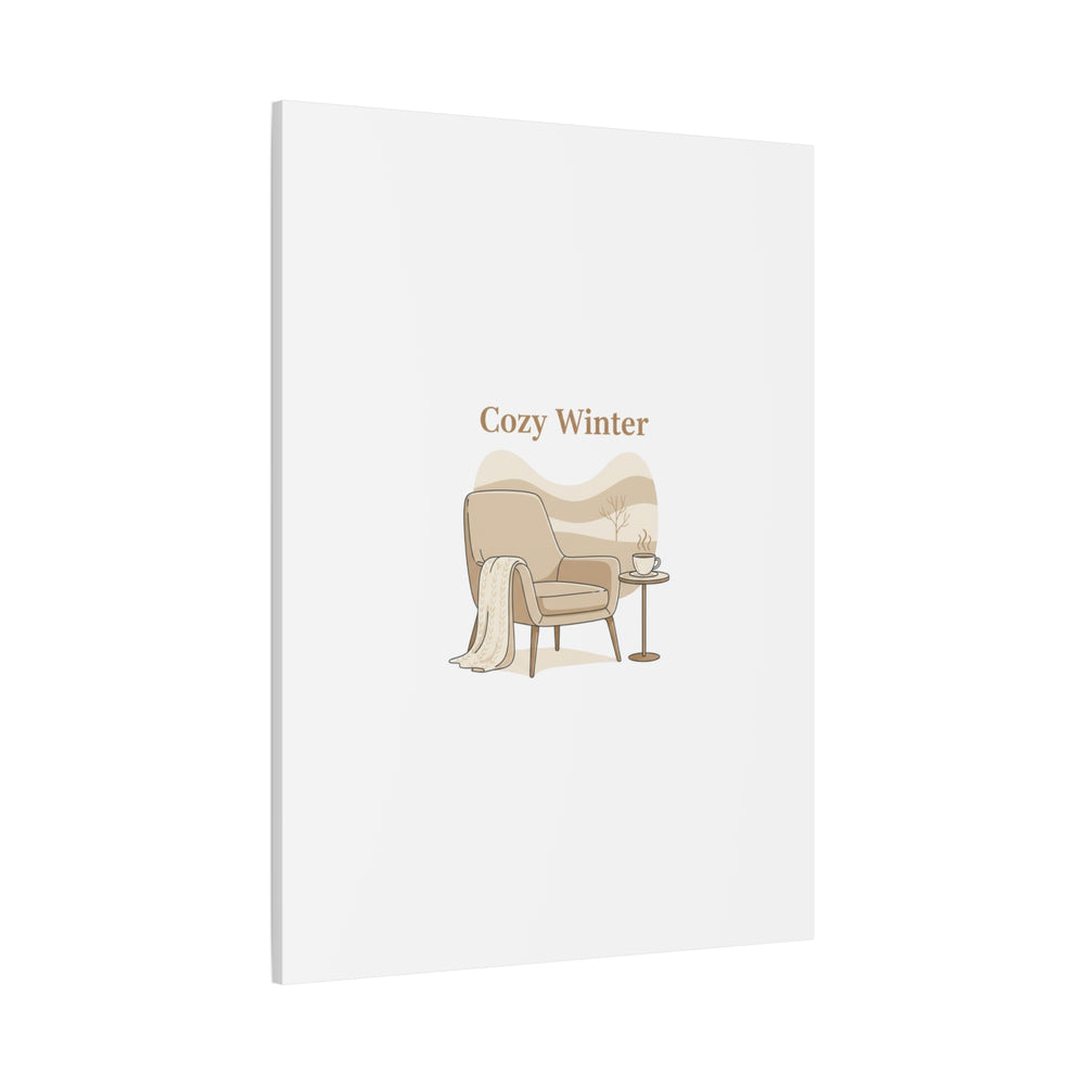 Cozy Winter minimal line art Canvas | Slow Life, soft life neutral wall decor
