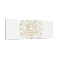 Gold Leo Zodiac Canvas, Astrological Constellation Art | Metallic Lion Wall Art