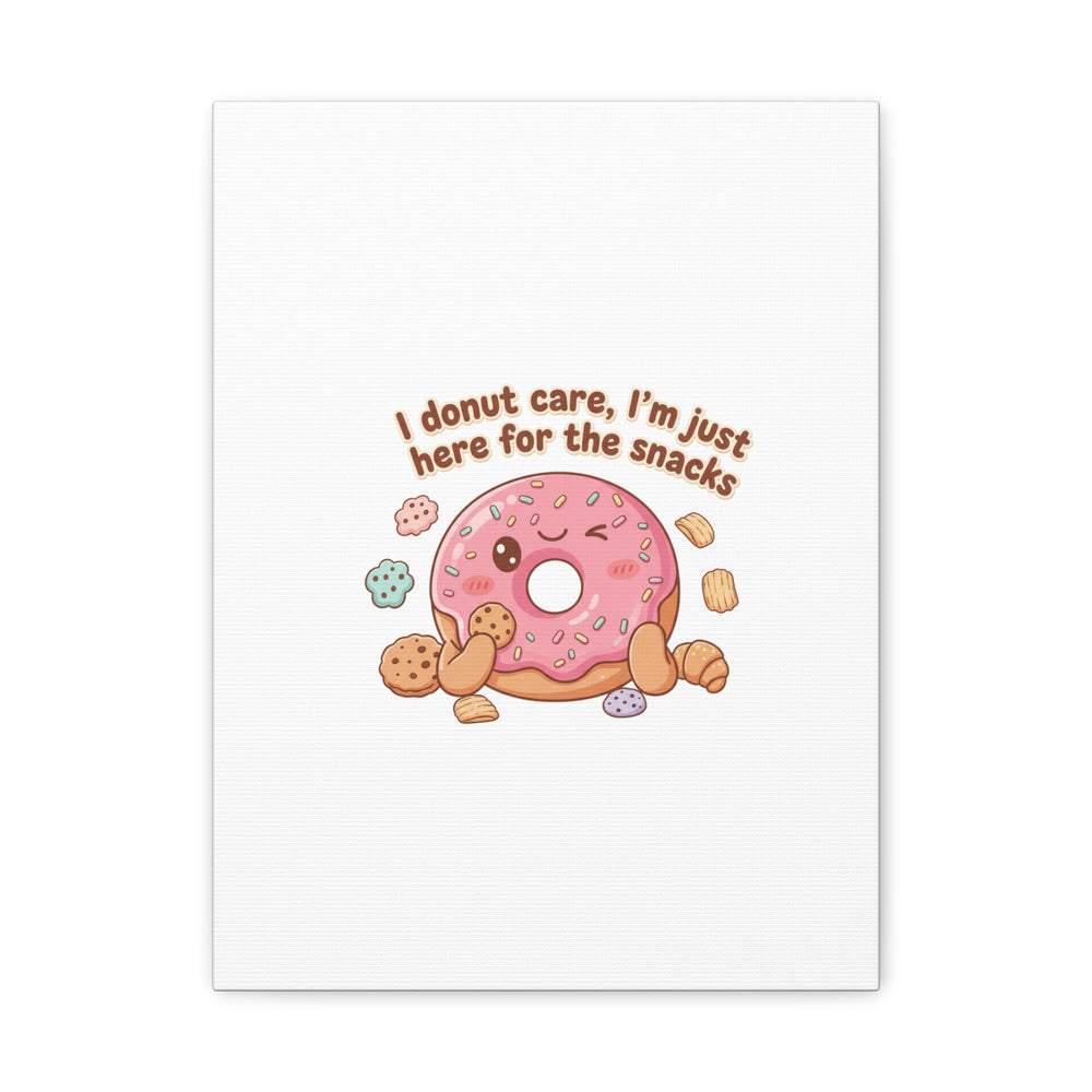 Donut Snacks Pun Canvas | Food & Snack Humor, Cozy Kawaii Art